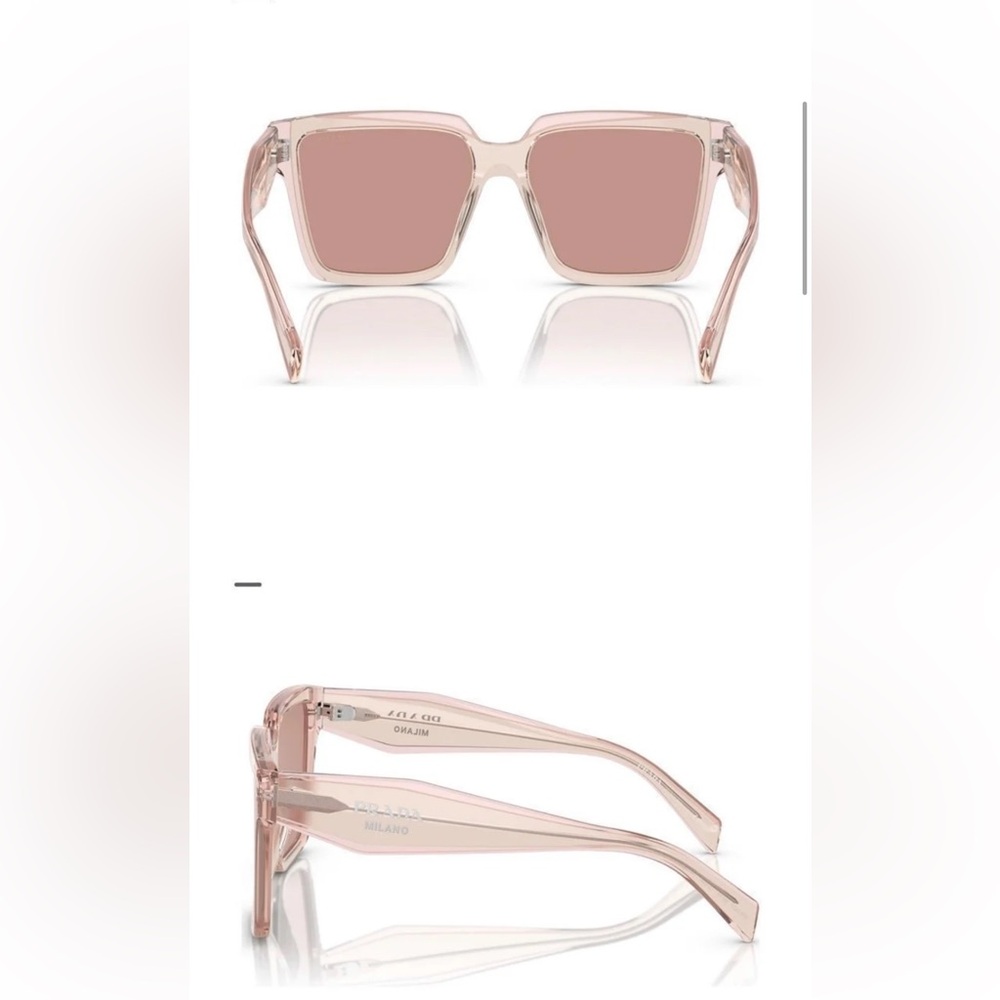 New Prada oversized 57 mm Elegant Pink Sunglasses - Picture 2 of 7